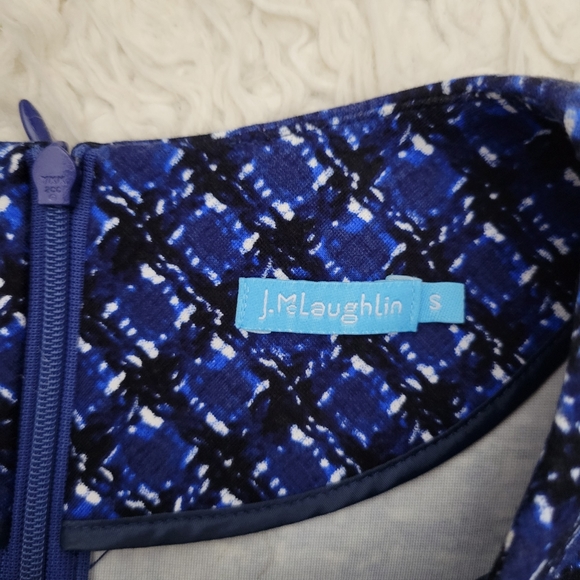 J Mclaughlin Swing Dress Blue Geoprint Sz Small - Picture 3 of 9